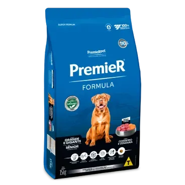 Racao Premier Formula Caes Senior Racas Grande e Gigante Cordeiro 15kg lateral